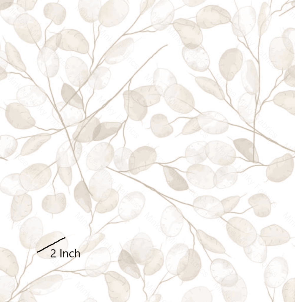 Linen Leaves - 100% Cotton Muslin Fabric Digital Retail