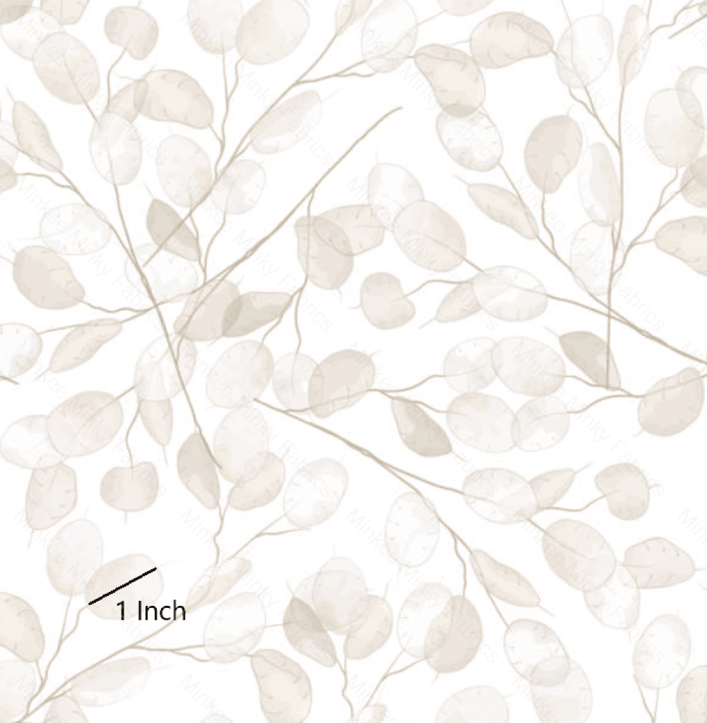 Linen Leaves - 100% Cotton Muslin Fabric Digital Retail