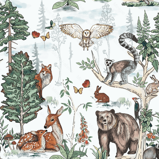Magical Woodland (Meerkats Pre-Order) Select Fabric Base / Print Size Digital Preorder
