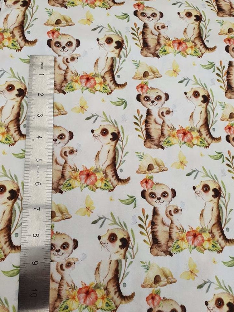 Meerkats Woven 3 Inch *seconds* Digital Fabric - Retail