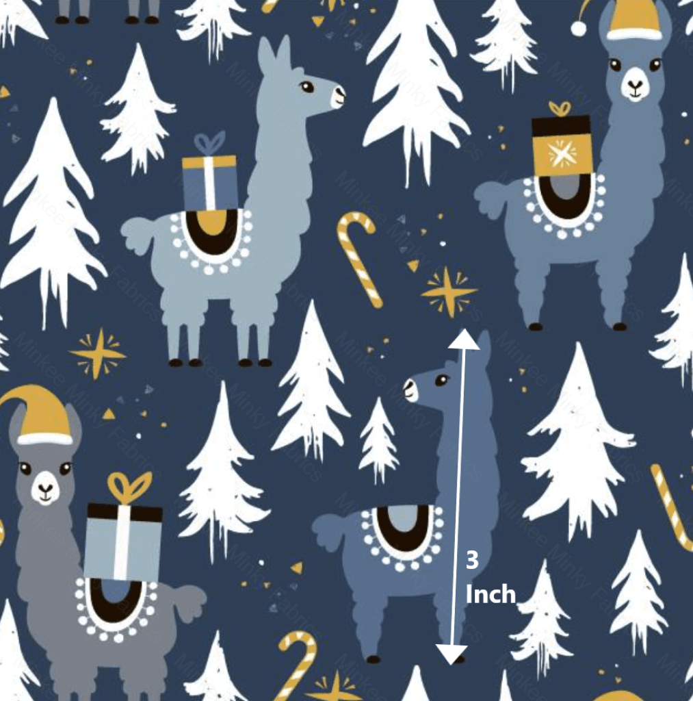 Navy Christmas Llama (May Pre-Order) - Fabric Digital Preorder