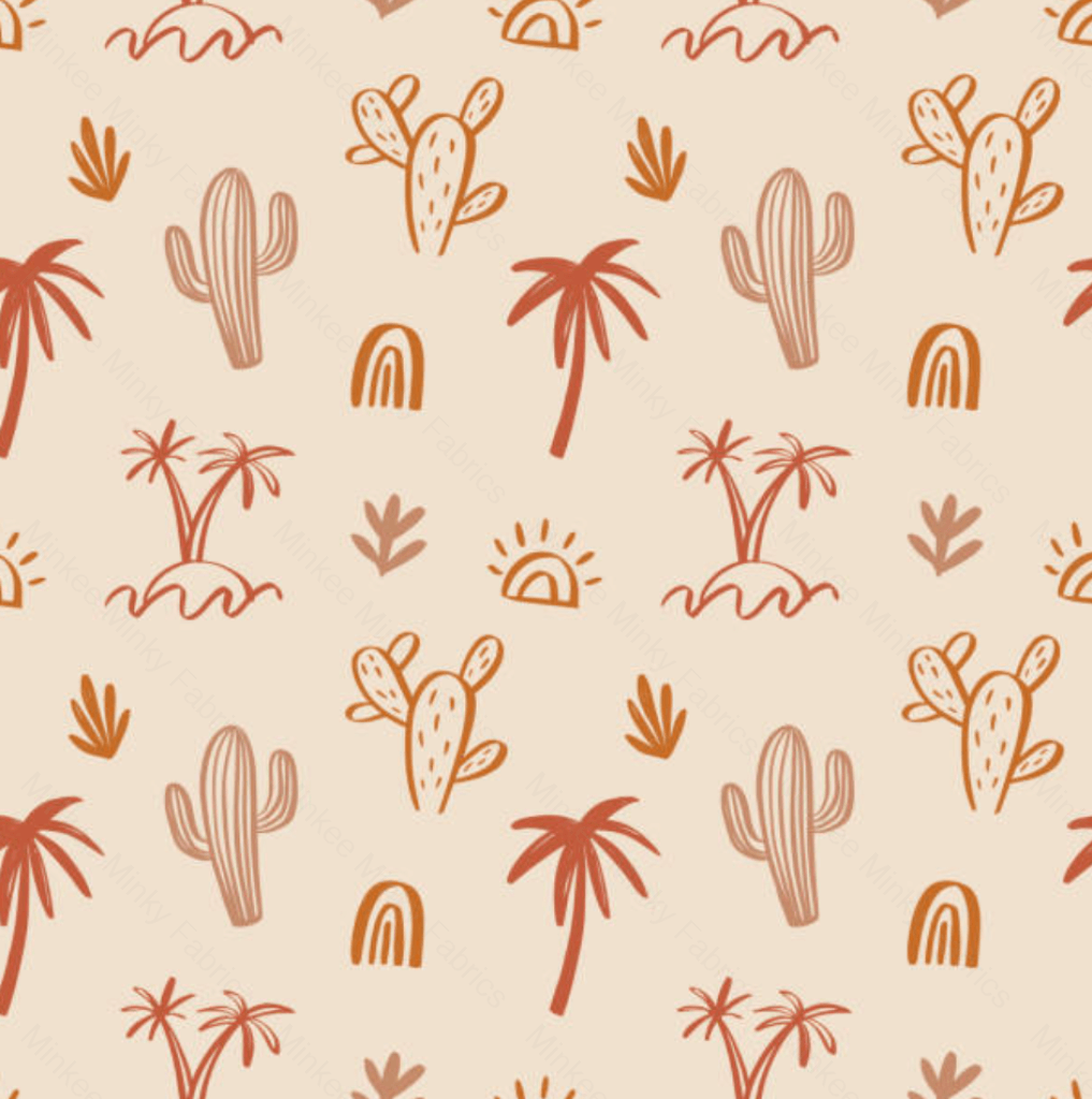 Palms And Cactus - Linen Fabric Digital Retail