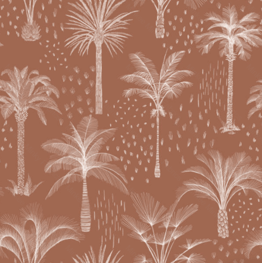 Palms On Rust (January Pre-Order) - Fabric Digital Preorder