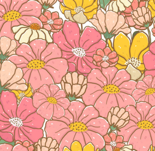 Pastel Garden - 100% Cotton Canvas Fabric Digital Retail