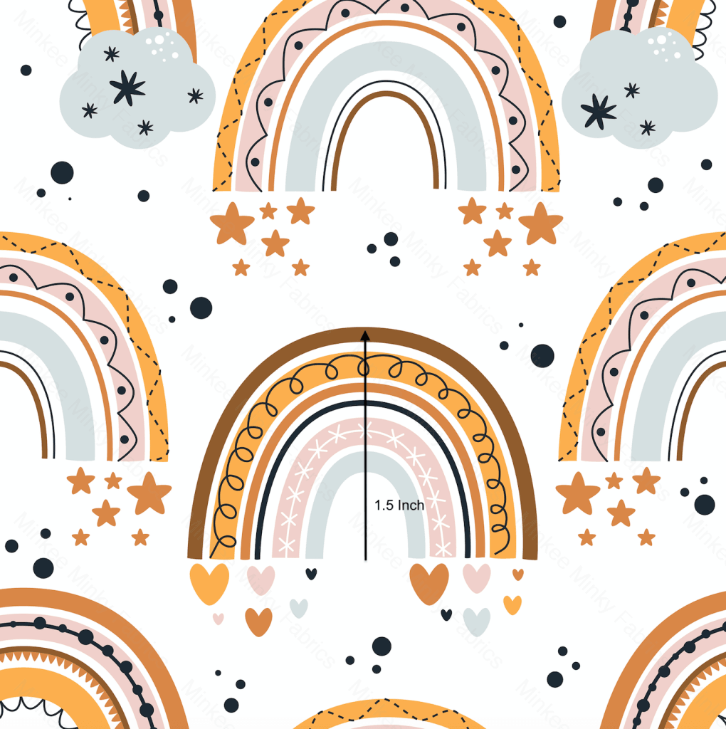 Pastel Rainbow (Meerkats Pre-Order) Cotton Sateen / 1.5 Inches Digital Fabric Preorder