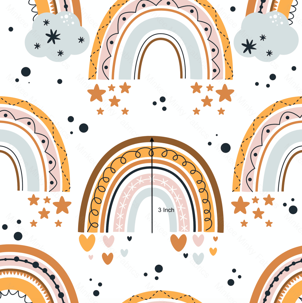 Pastel Rainbow (Meerkats Pre-Order) Cotton Sateen / 3 Inches Digital Fabric Preorder