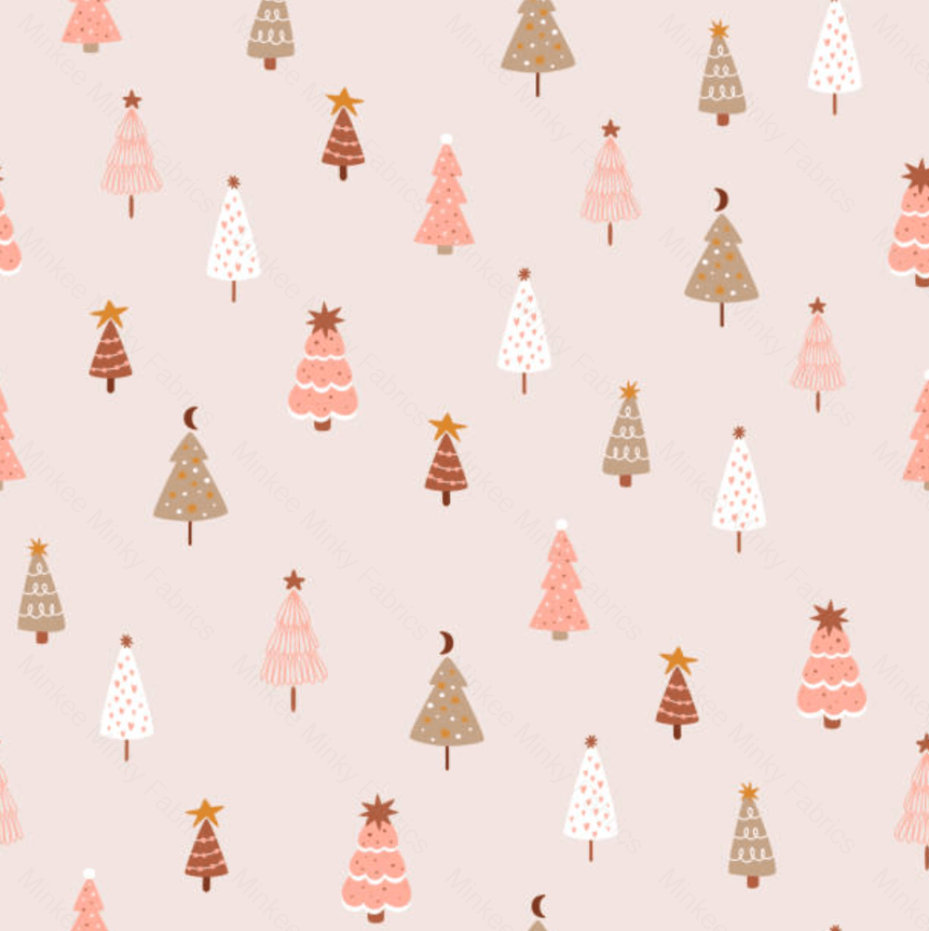 Pink Christmas Trees (May Pre-Order) - Fabric Digital Preorder