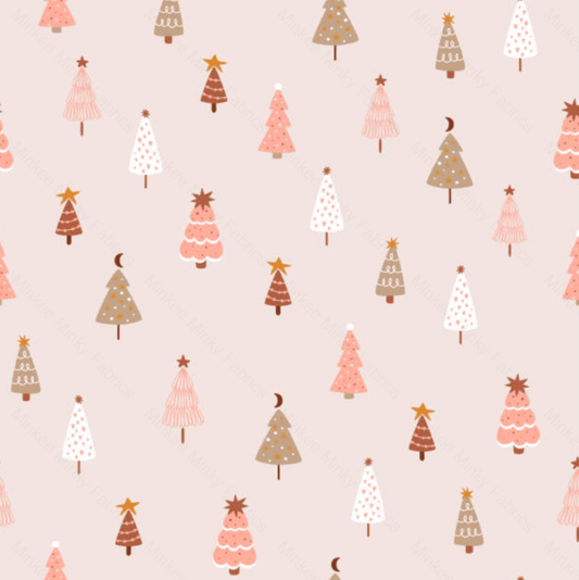 Pink Christmas Trees (May Pre-Order) - Fabric Digital Preorder