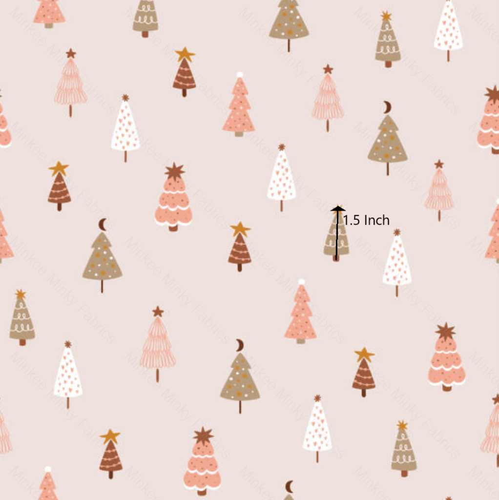 Pink Christmas Trees (May Pre-Order) - Fabric Digital Preorder