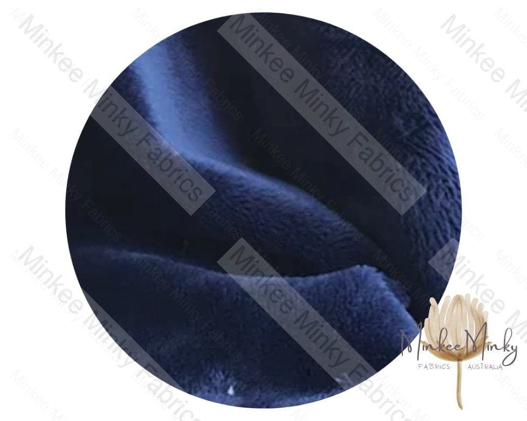 Minky Dot - 50Cm Short Cuts Navy Smooth Fabric