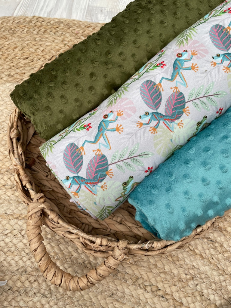 Premium Minky Dot Fabric - Olive Branch
