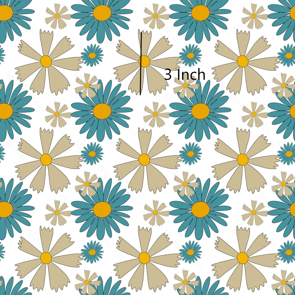 Retro Blue Flower(January Easter Pre-Order) Digital Fabric Preorder