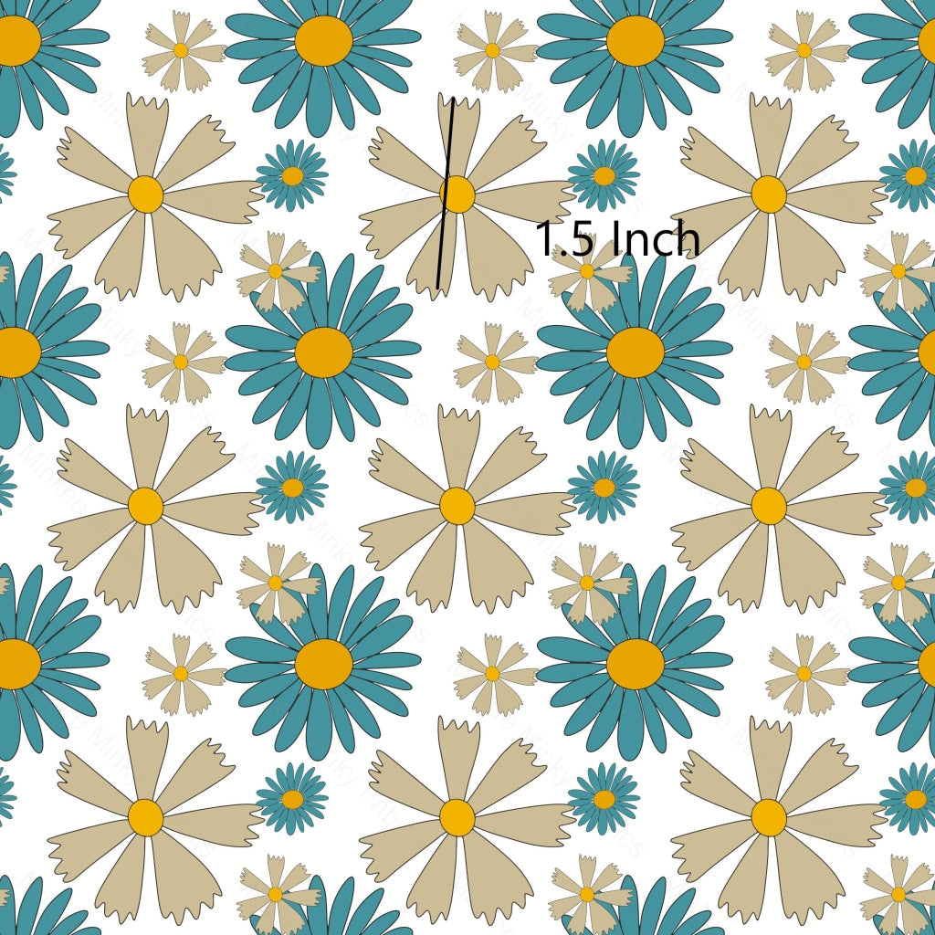 Retro Blue Flower(January Easter Pre-Order) Digital Fabric Preorder