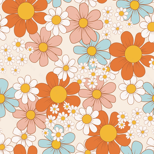 Retro Daisy (January Pre-Order) - Fabric Digital Preorder