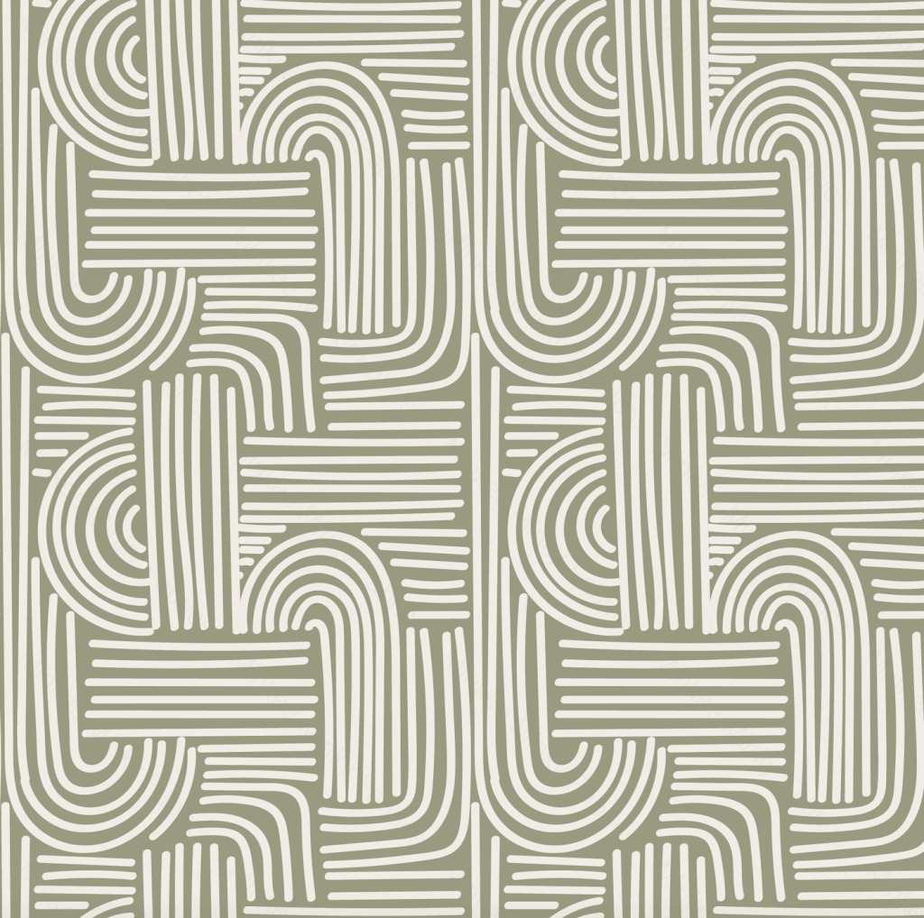 Sage Abstract Stripes - 100% Linen Fabric Retail Digital