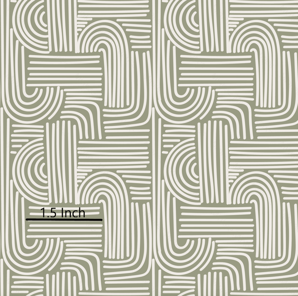 Sage Abstract Stripes - 100% Linen Fabric Retail Digital
