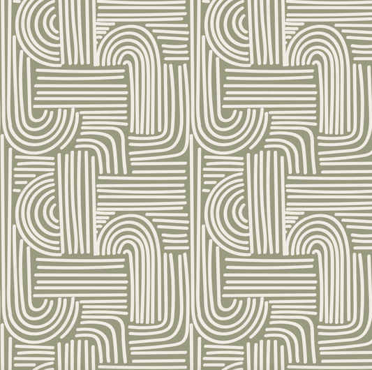 Sage Abstract Stripes (February Pre-Order) - Fabric Digital Preorder