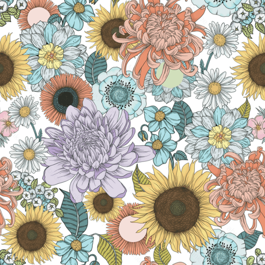 Spring On White (January Pre-Order) - Fabric Digital Preorder