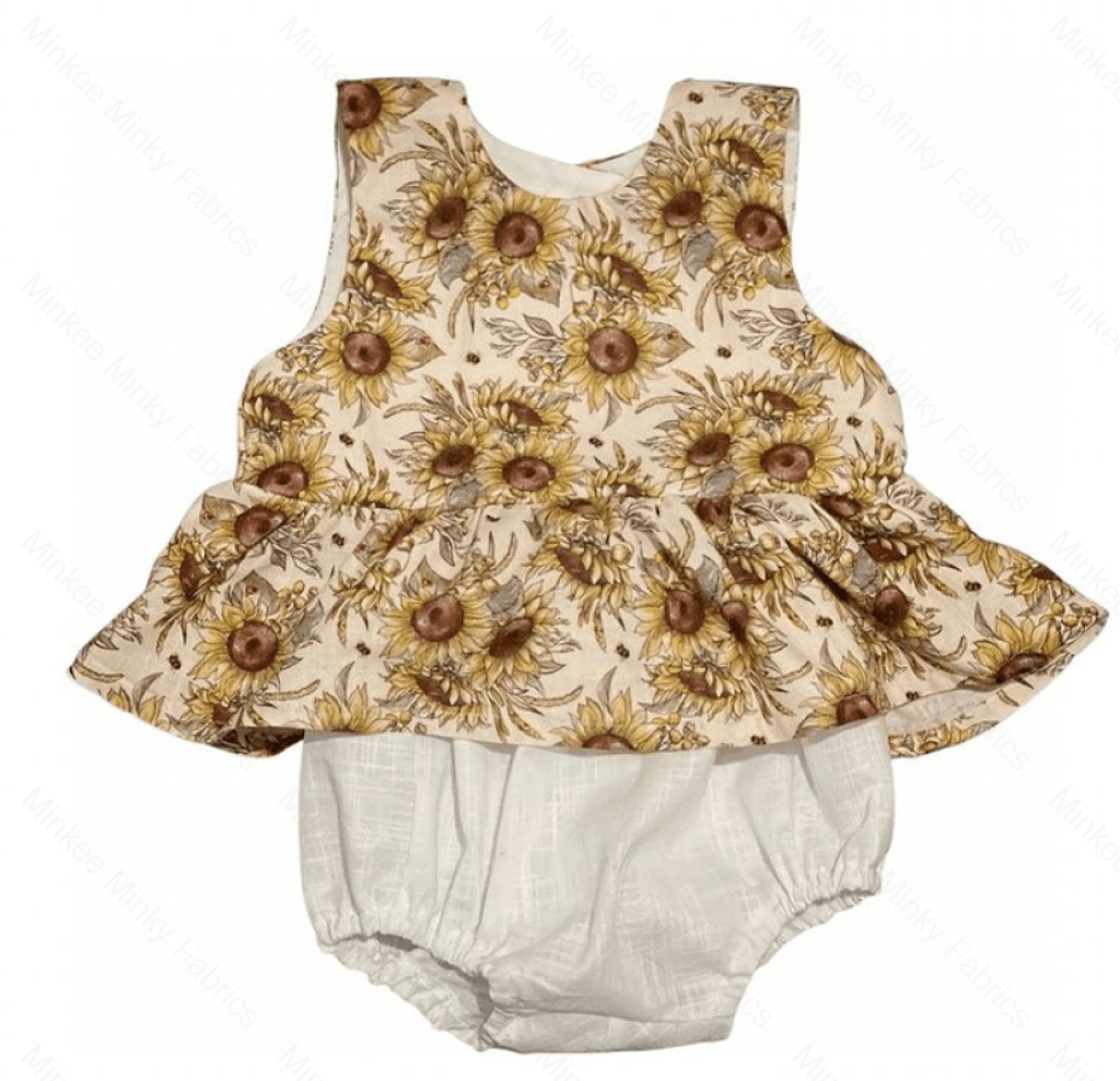 Sunflowers And Ladybugs - Cotton Lycra Fabric Digital Retail