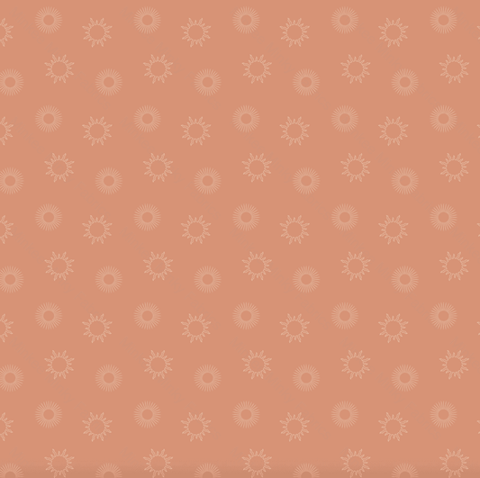 Teeny Sunburst On Clay (February Pre-Order) - Fabric Digital Preorder