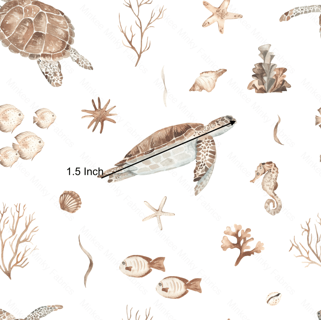 Turtles - 100% Cotton Woven Fabric Retail Digital