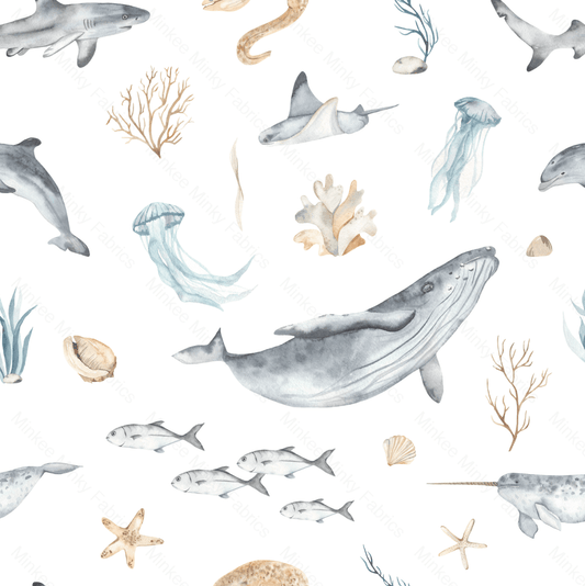 Underwater Sea Life (February Pre-Order) - Fabric Digital Preorder