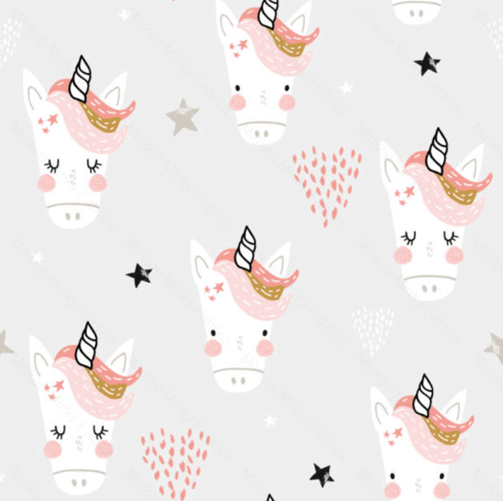 Unicorns And Hearts - 100% Cotton Canvas Fabric Digital Retail