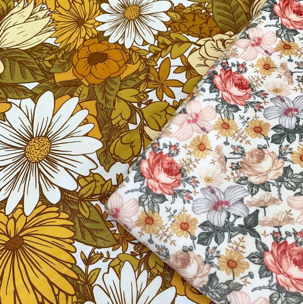 Vintage Floral Cream (August Pre-Order) Digital Fabric Preorder