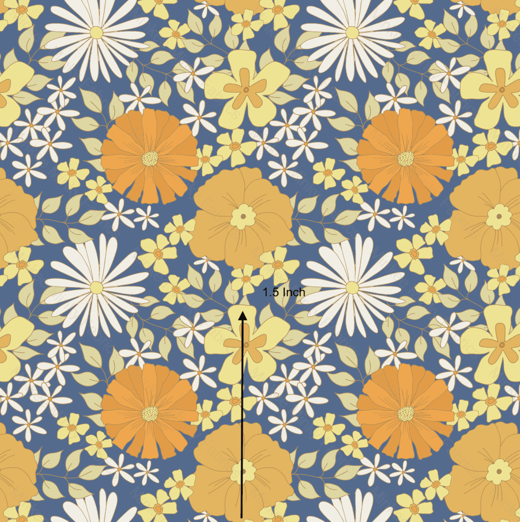 Vintage Spring Blue - French Terry Fabric Digital Retail