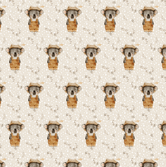 Watercolour Koala On Dots (August Pre-Order) - Fabric Digital Preorder