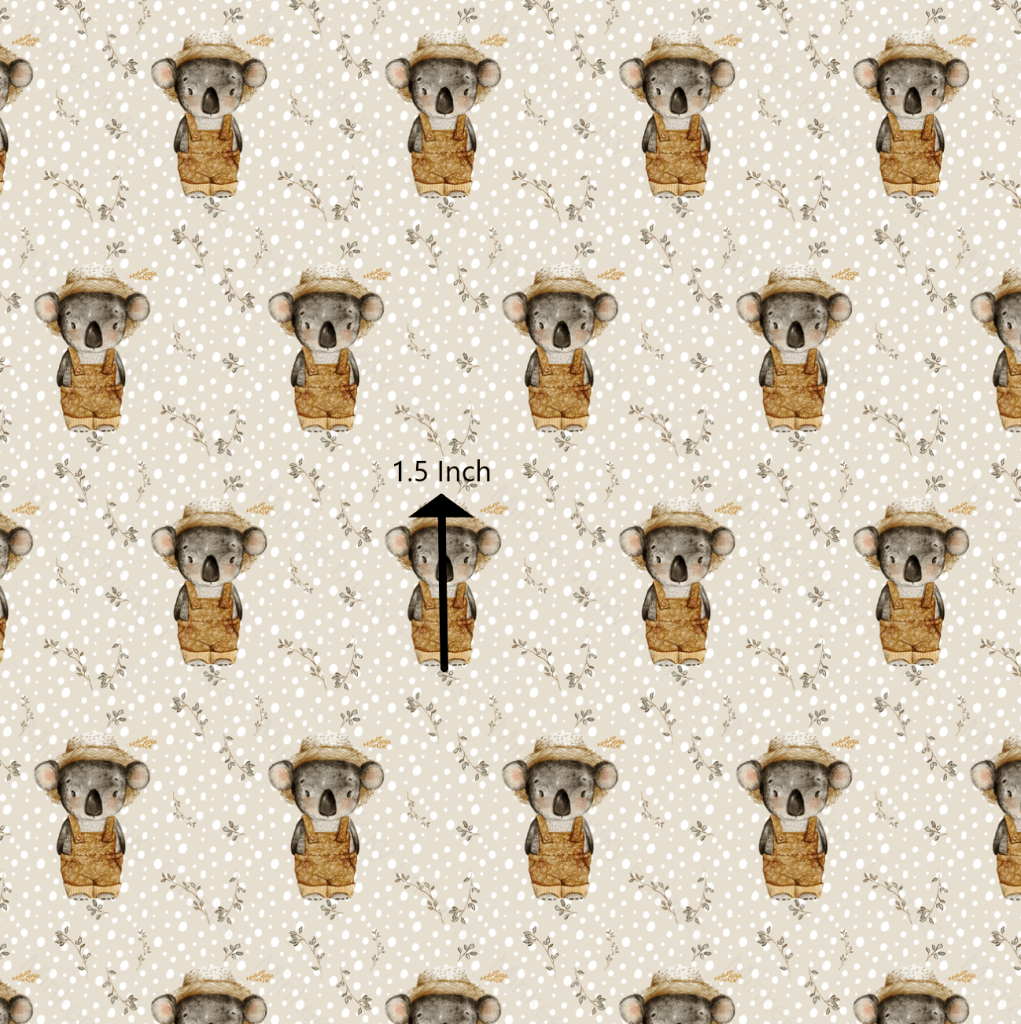 Watercolour Koala On Dots (August Pre-Order) - Fabric Digital Preorder