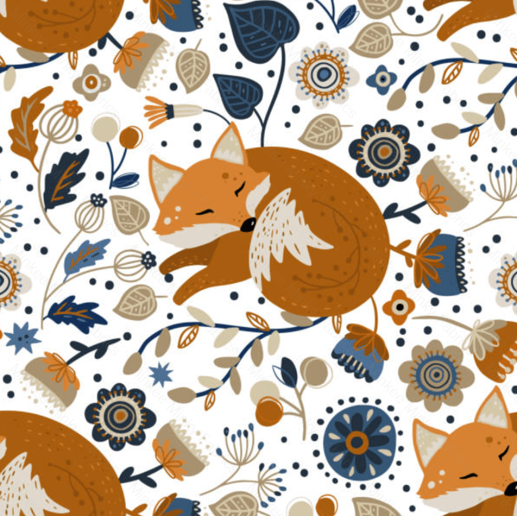 Whimsical Fox 3 Inch Remnant 49Cm - Cotton Lycra Fabric Remnants
